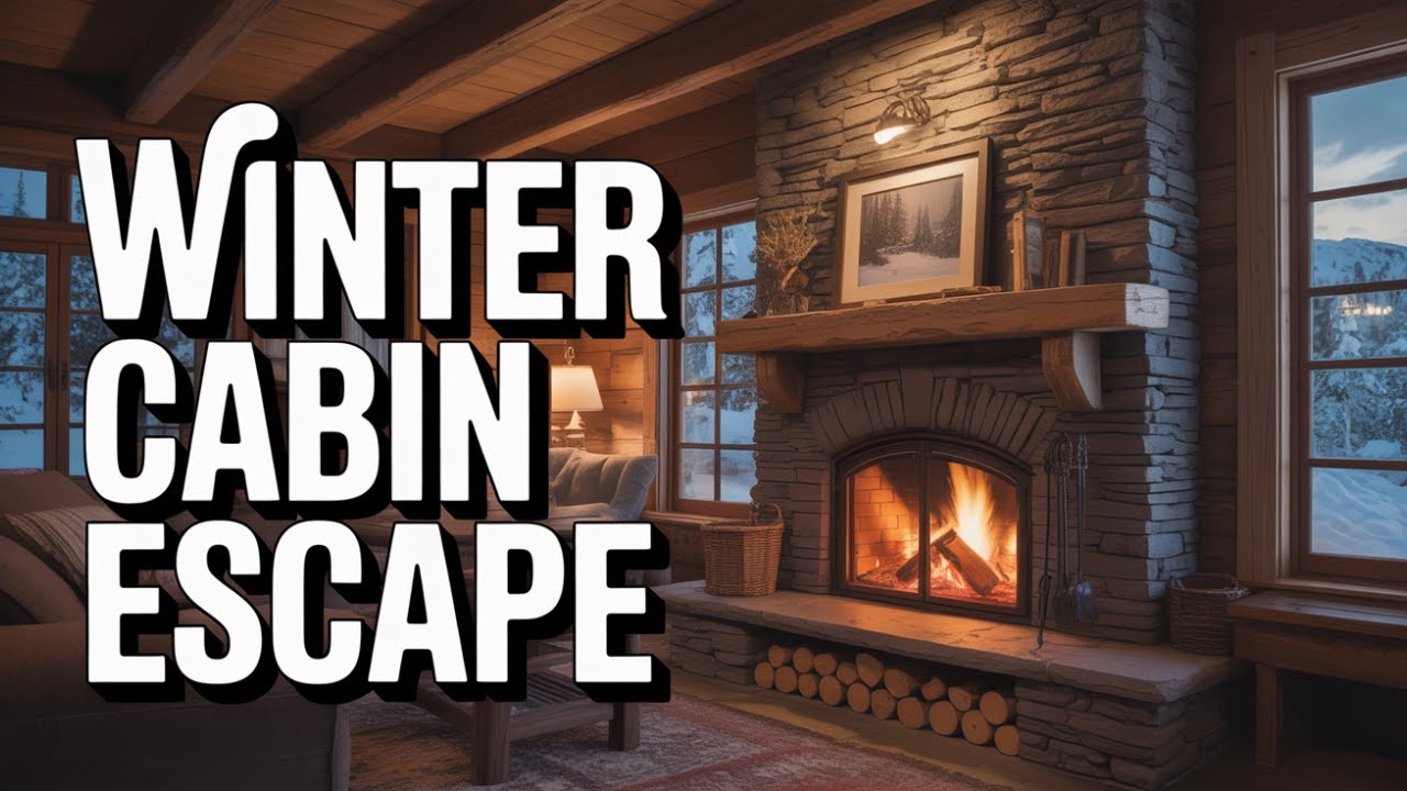Fireplace & Winter Wind | Mountain Cabin Night | 9 Hours