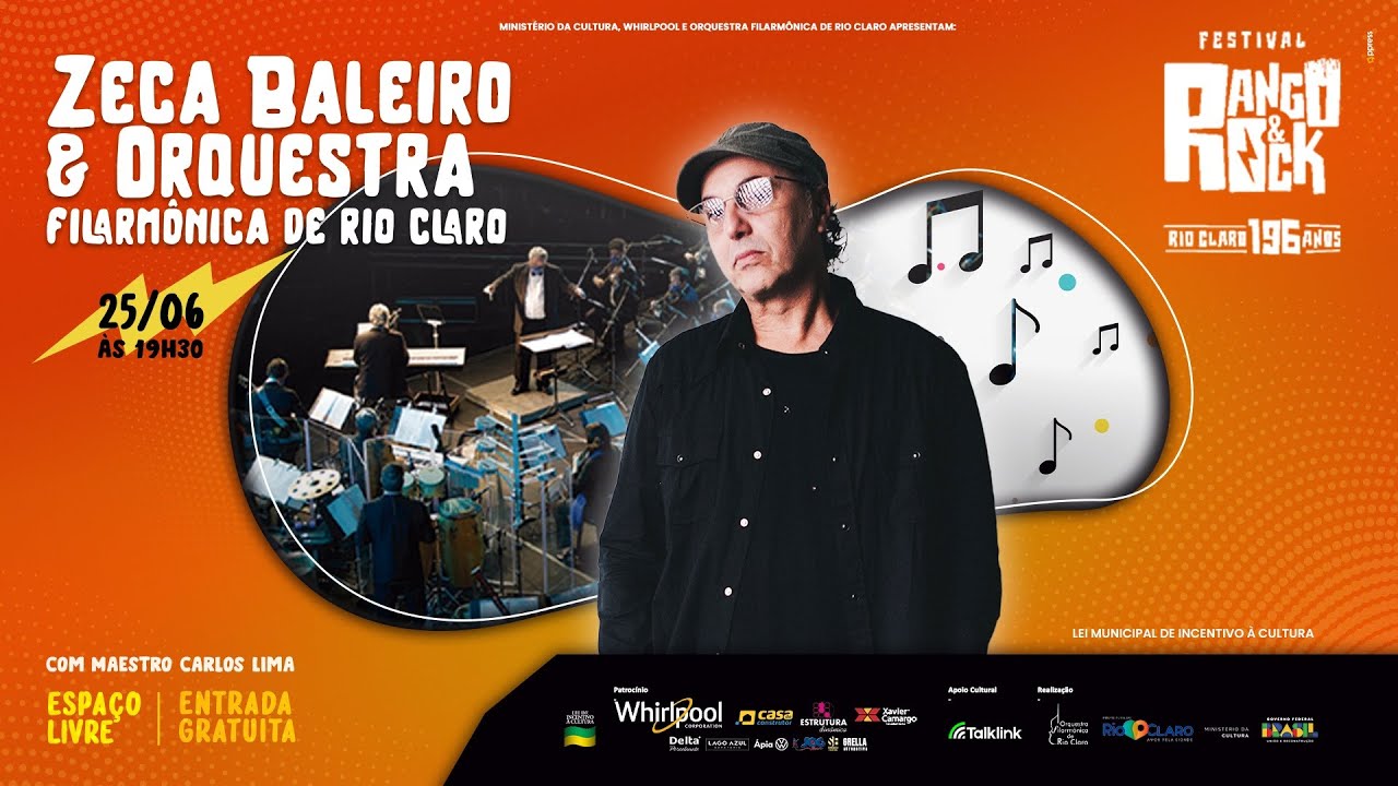 Orquestra  Filarmônica de Rio Claro apresenta: Zeca Baleiro | 196 Anos de Rio Claro