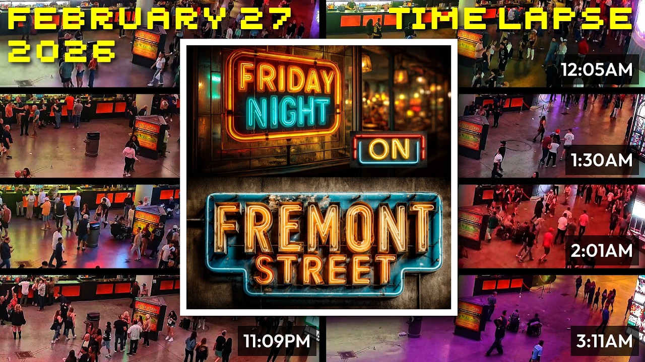 Friday Night FREMONT STREET Time Lapse (10 Hours in 1) Classical Music - 2026/02/27