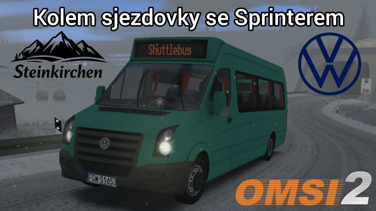 OMSI 2 #308 | Skibus s novým Sprinterem na Steinkirchenu! Skončil jsem 3x mimo silnici...🥲