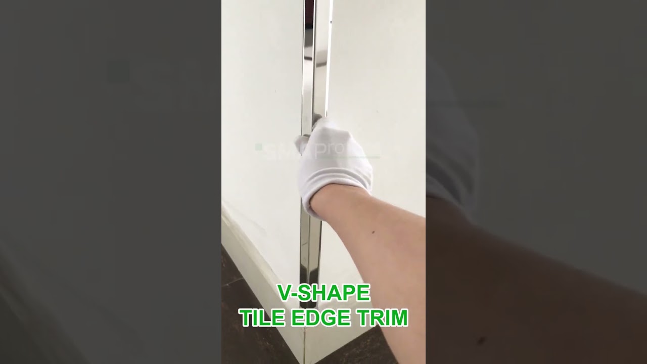 Stainless steel tile corner trim for wall protection