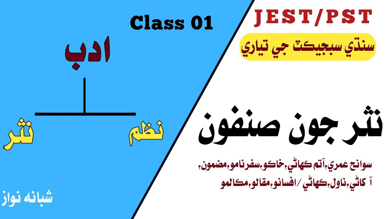 Nasar | Sinfoon | Adab | Professor Shabana Nawaz | Sindhi Thoughts | JEST/PST Sindhi Preparation