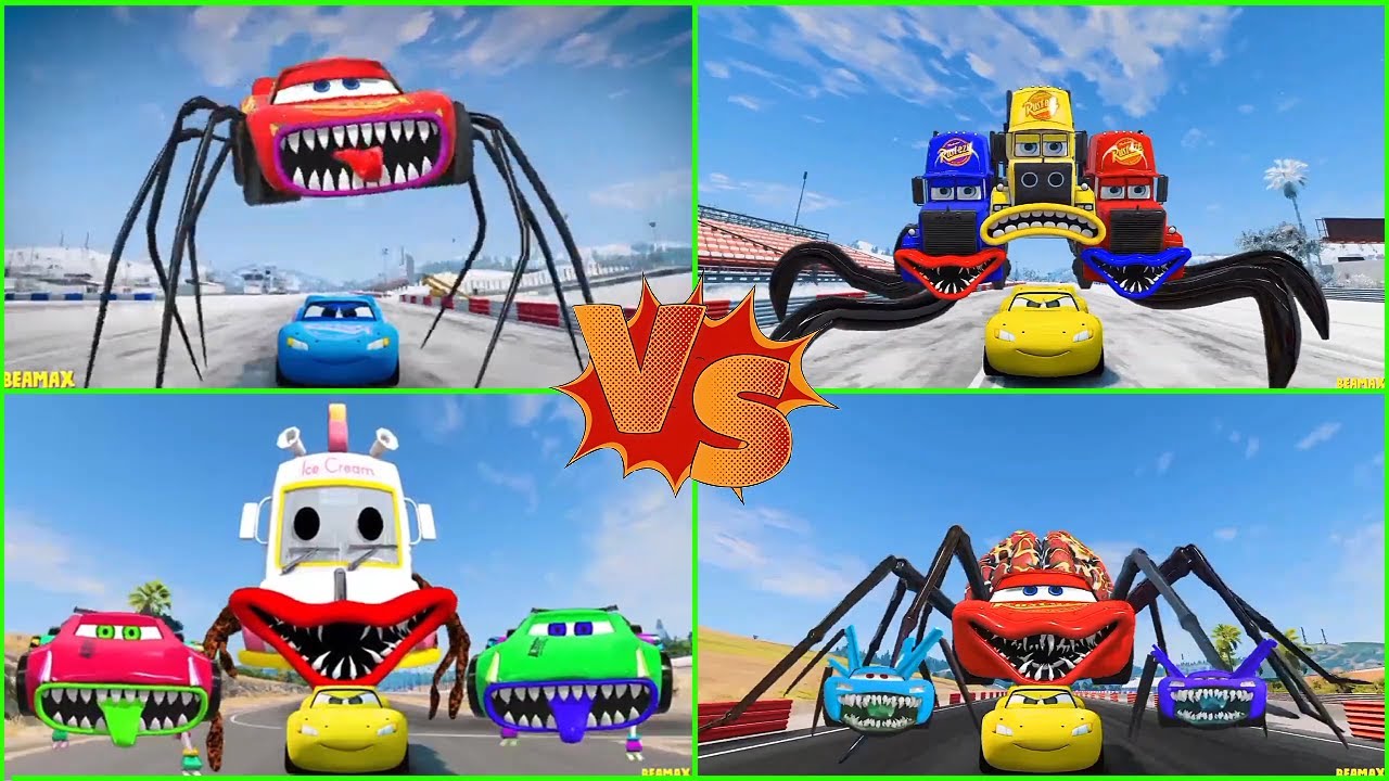 ULTIMATE CAR BATTLE! 🚗🔥 McQueen Eater vs Mega Monster Trucks | GTA 5 FIGHT