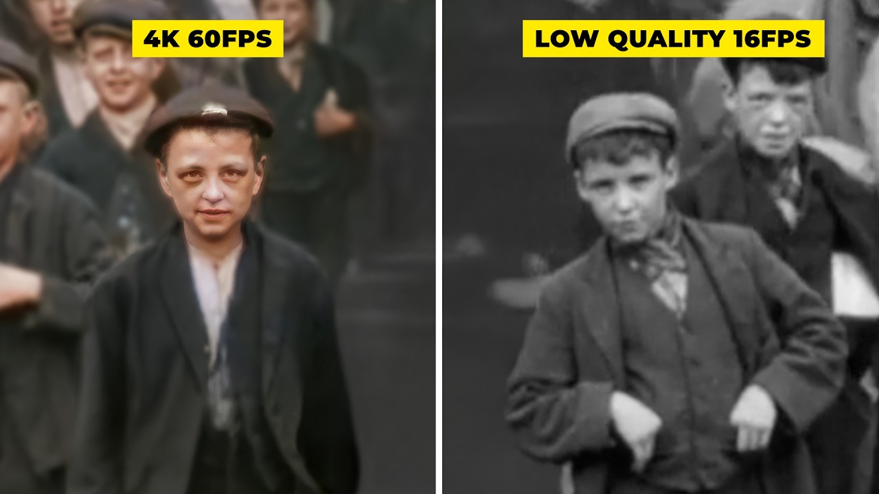 Around The World in 1900 Colorized (60fps) India, London, New York, China ++