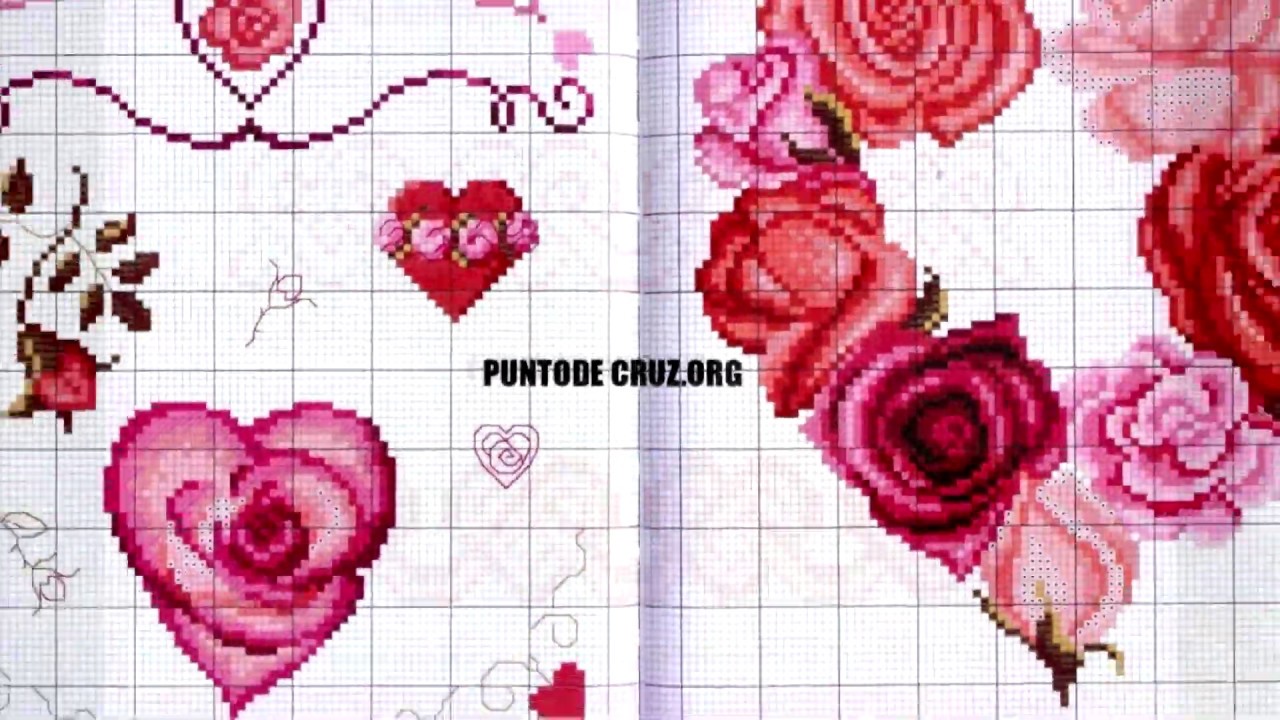 💖 GRÁFICOS DE CORAZONES EN PUNTO DE CRUZ 2021- Los más Bonitos que verás [Mega-colección] ¡GRATIS!