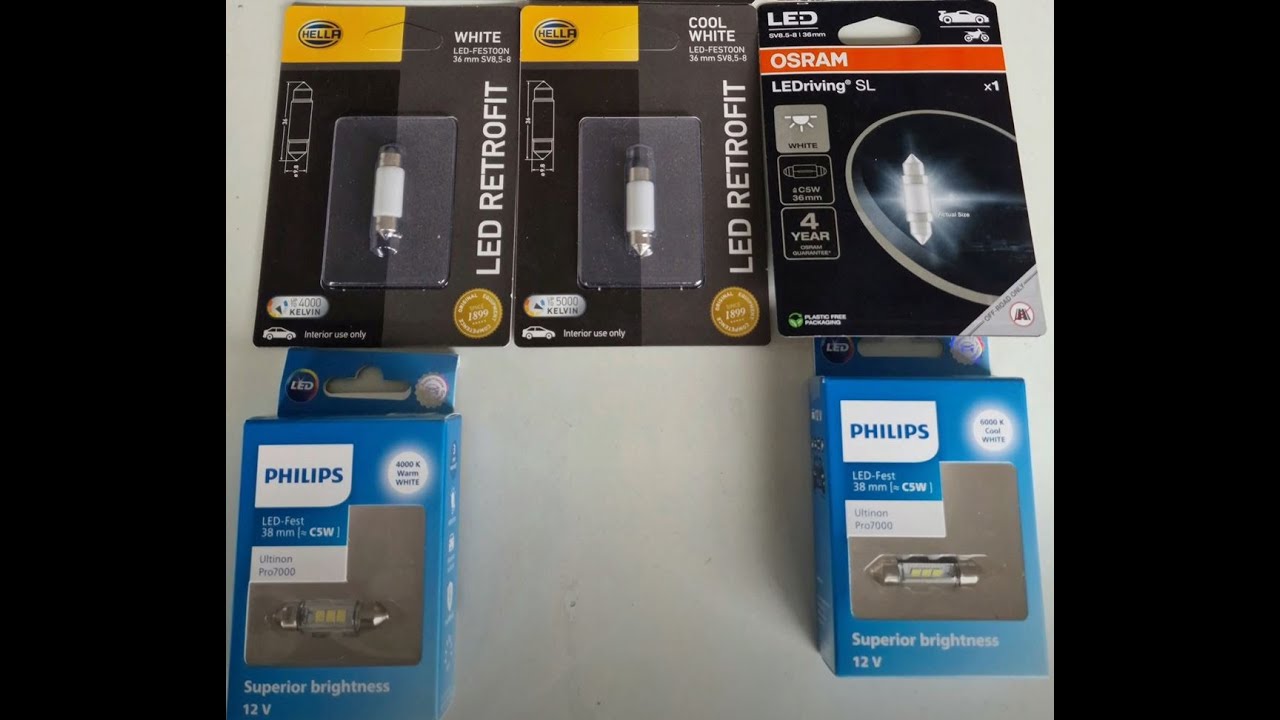 Test Led C5W FESTOON Osram VS Hella VS Philips Sufit