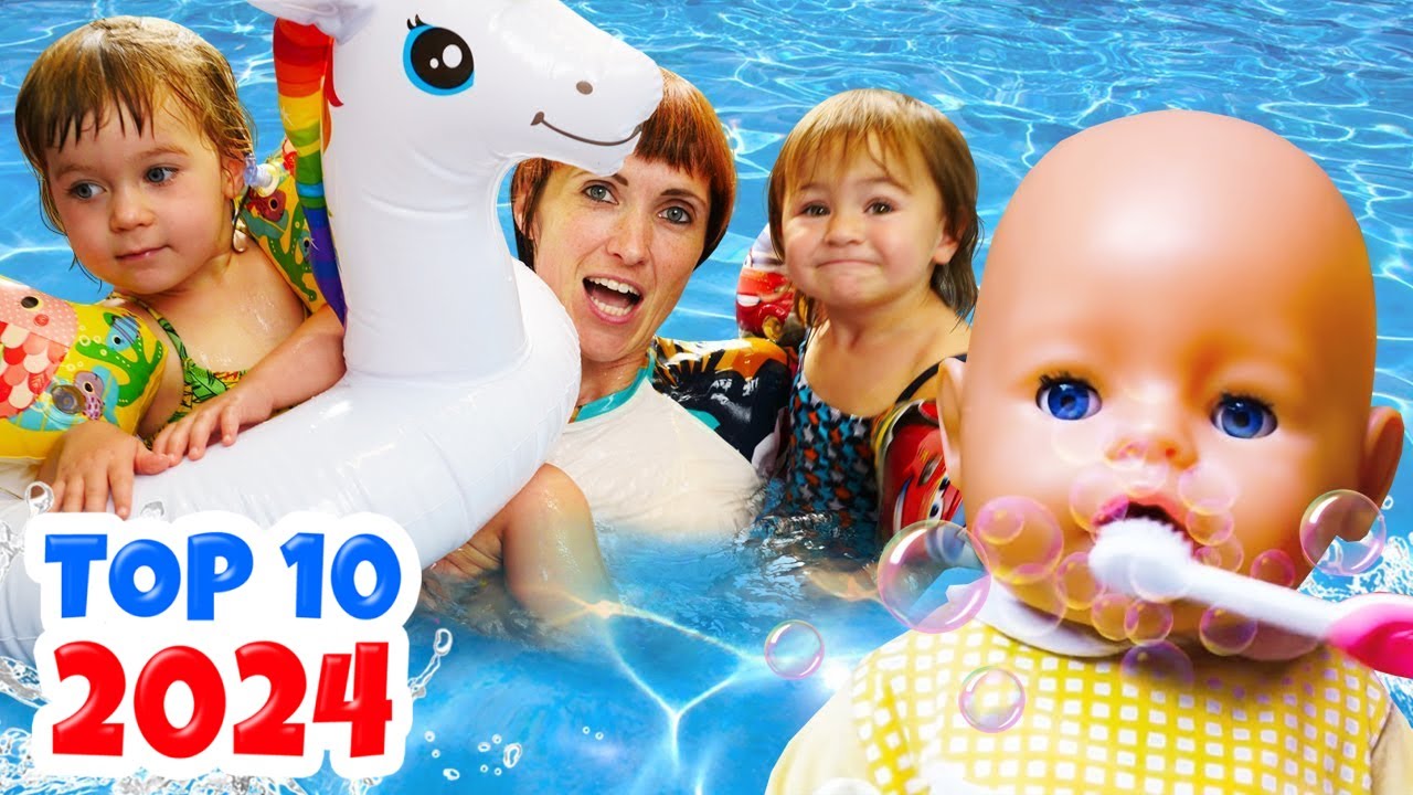 Bianca e a Boneca Baby Born Emily: Rotina da Manh&atilde; e Divers&atilde;o na Piscina!