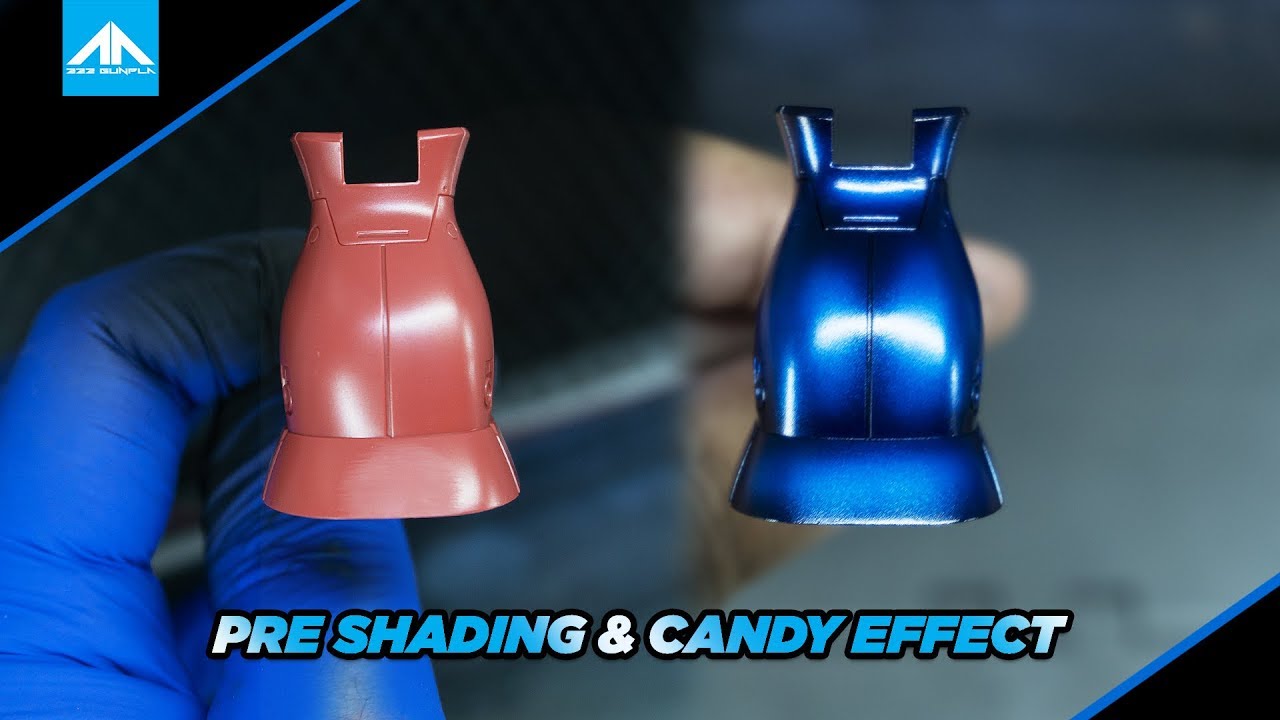 พ่นสีแอร์บรัชไฮไลท์+แคนดี้โทน ( Pre Shading & Candy Effect Tutorial ) | 222 GUNPLA