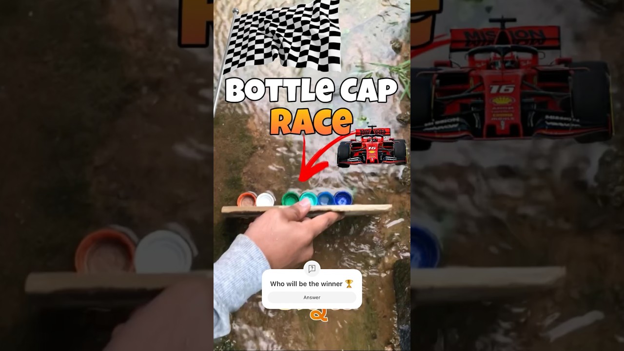 🏁Bottle Cap Race🏎️ - Who will be the Winner of Rainy Day Battle of the Caps 🏆