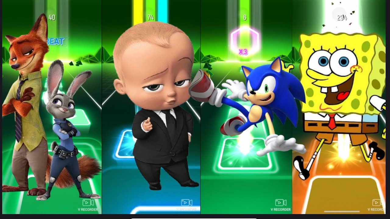 What happens when legendary cartoon characters take on an impossible Tiles Hop challenge? 😱