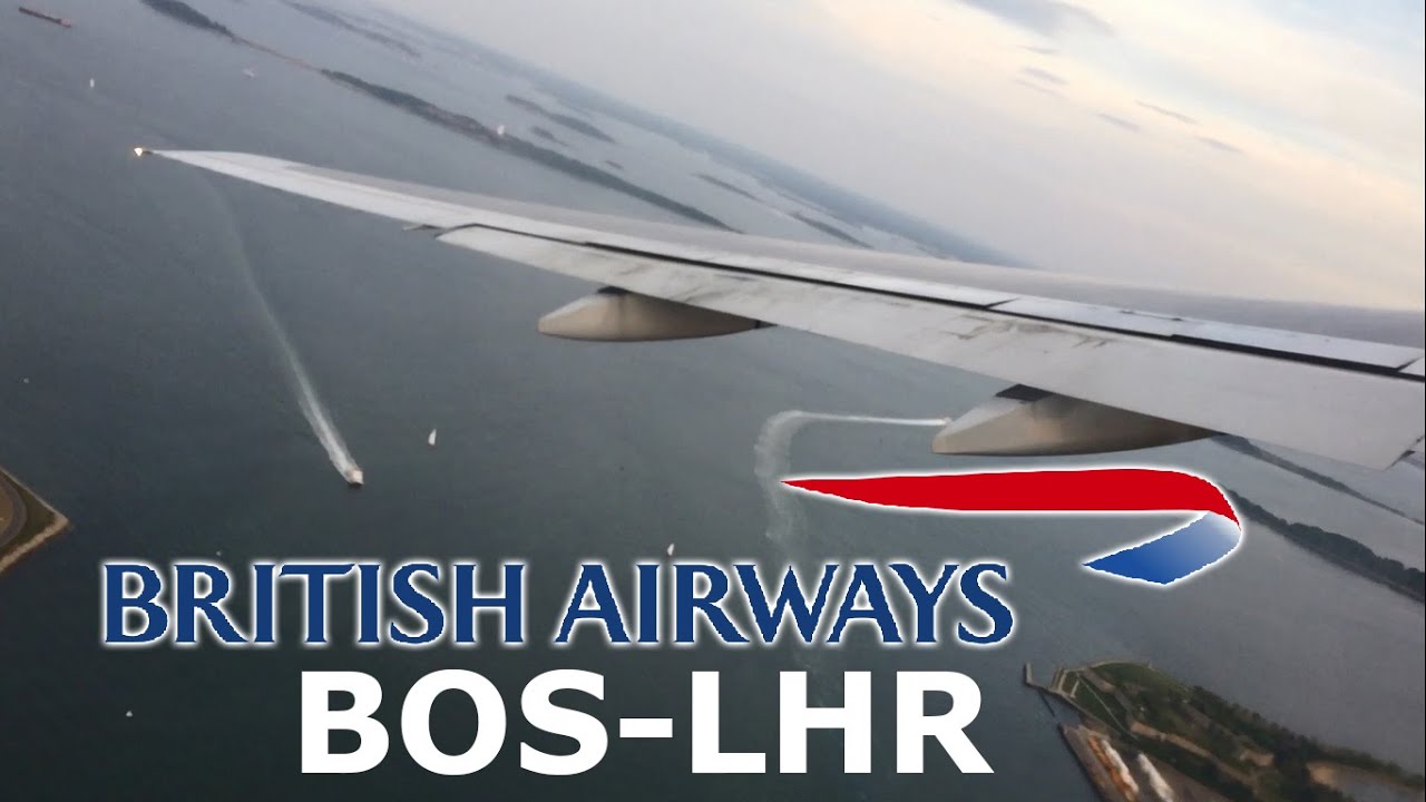 British Airways Boeing 777-200ER Evening Takeoff Boston Logan Airport BA212