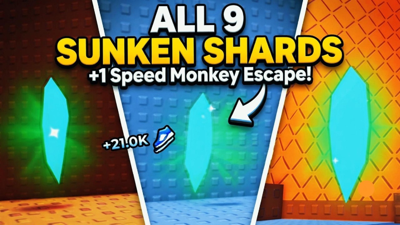 Как найти ВСЕ 9 ОСКОЛКОВ в +1 Speed Monkey Escape! (Roblox)
