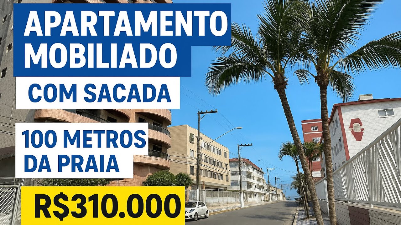 R$310.000 Oportunidade | Apartamento com Sacada | 100 Metros do Mar | Tupi, Praia Grande 