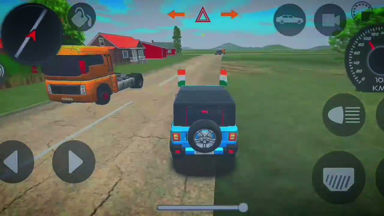 🚗Indian Mahindra Thar 💥 4x4 Blue colour Thar Modified Gangster 3D Stunt 💥#thargame#lover#viral#thar🥶