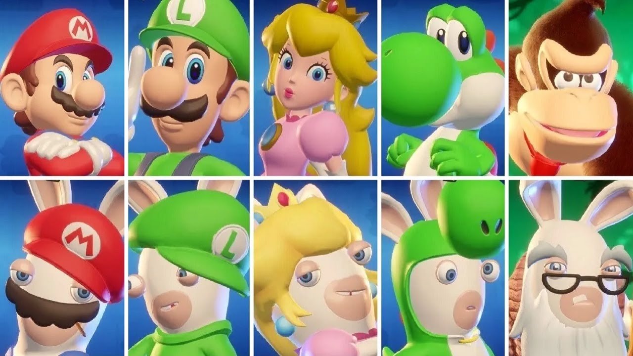 Mario + Rabbids Kingdom Battle - All Characters (DLC Included)
