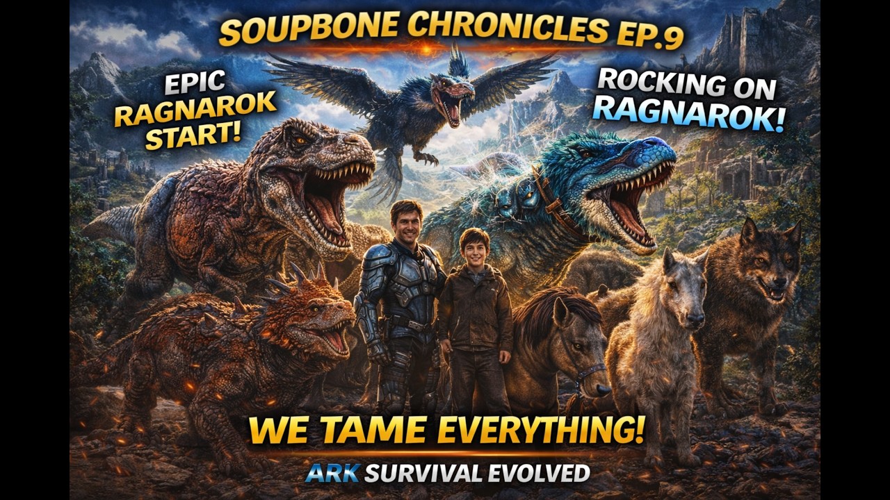 Soupbone Chronicles  ARK Ragnarok Ep.9 – Father & Son Starter House Full of Tames