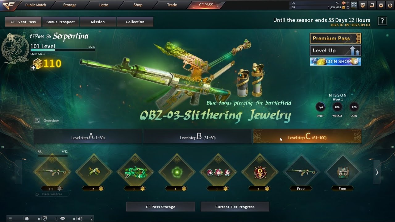 CF Pass Season 5 Crossfire Philippines + QBZ-03-Slithering Jewelry Gameplay