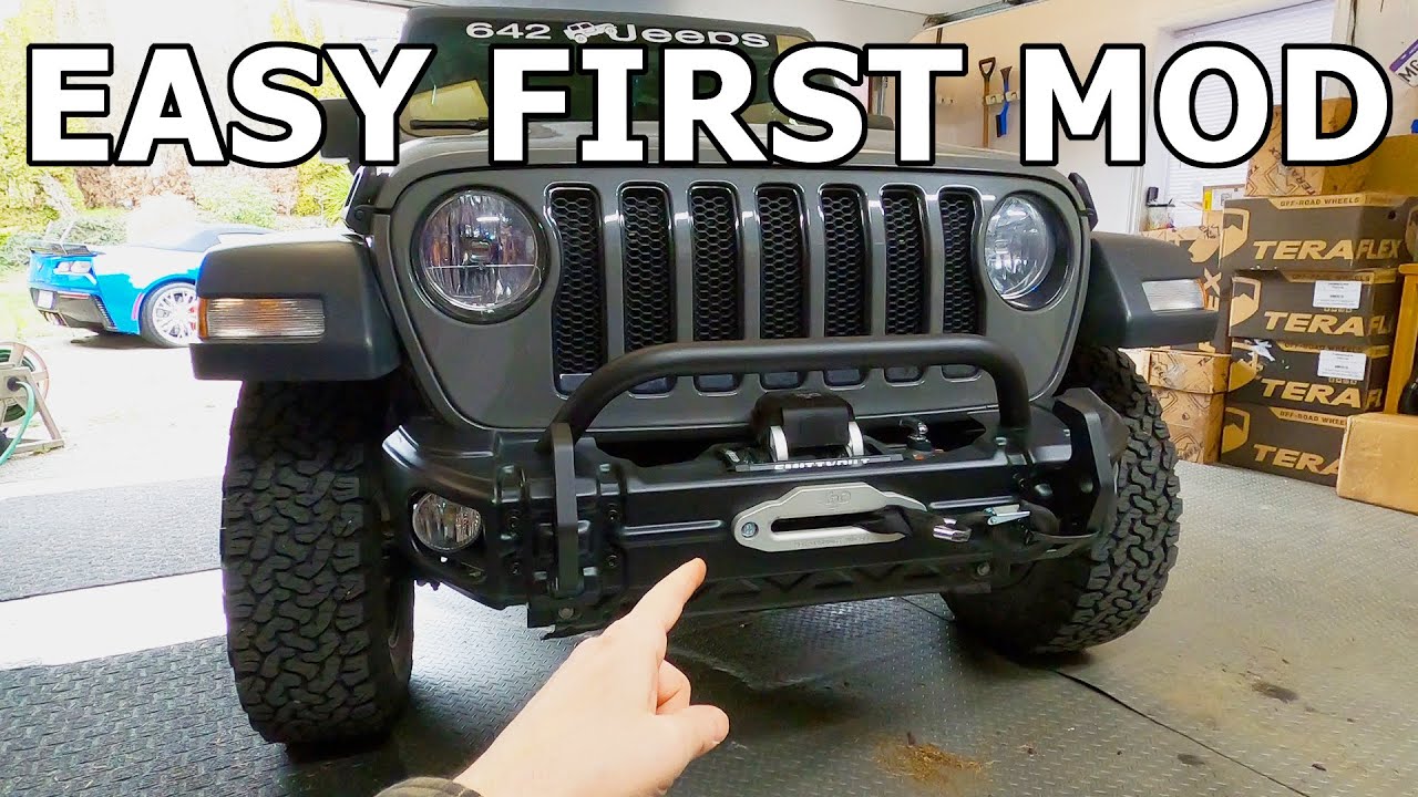 Easy First Jeep JL Wrangler Mod | Bumper & Winch Install | Rugged Ridge Arcus + Smittybilt X20
