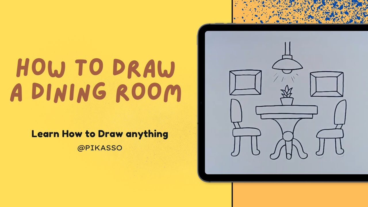 How to Draw a Dining Room Easy