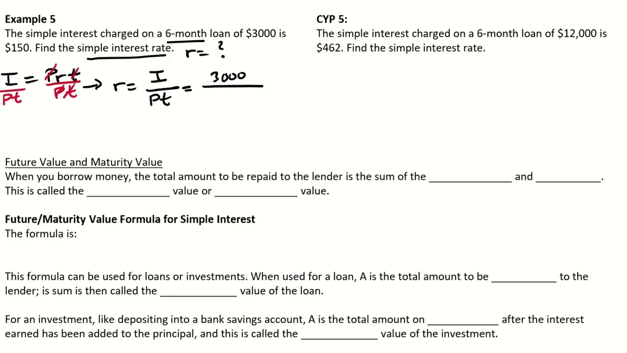 MCLA Lesson 11.1: Simple Interest