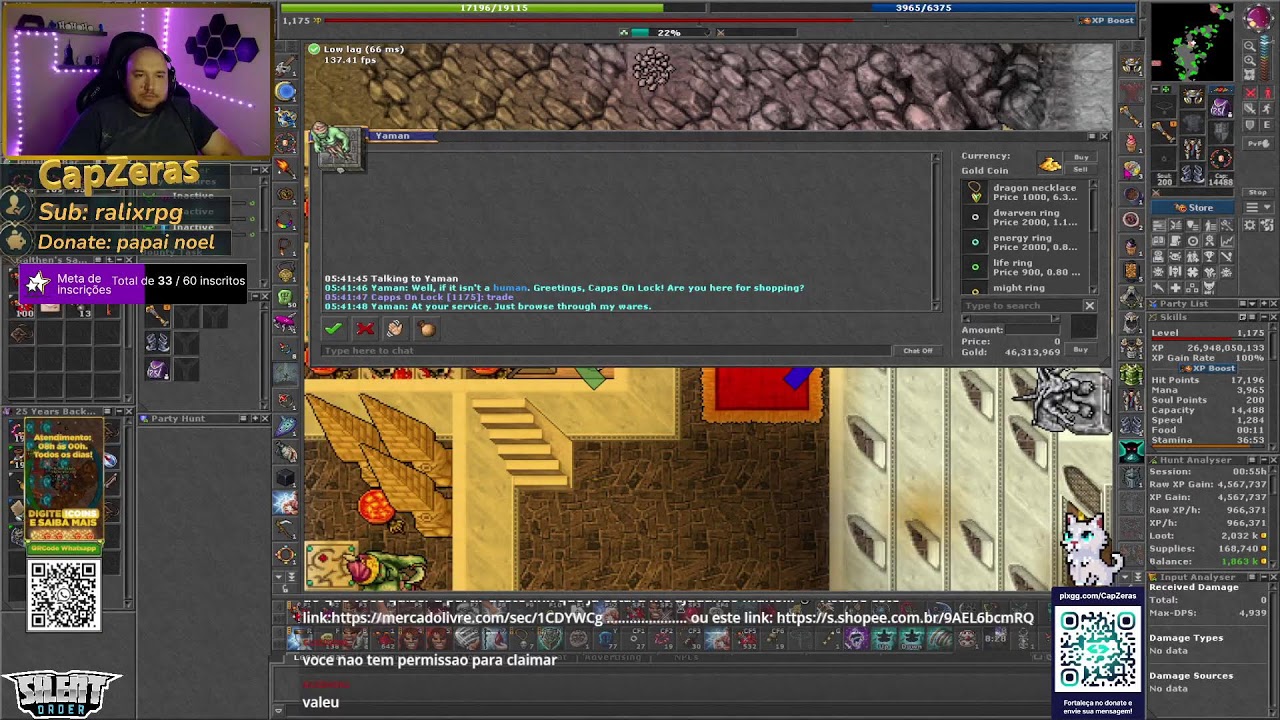 Sua noite começa aqui!!! - Live - Tibia - Boss e Hunt 25 de Janeiro- EK/MS - Yonabra/Belobra