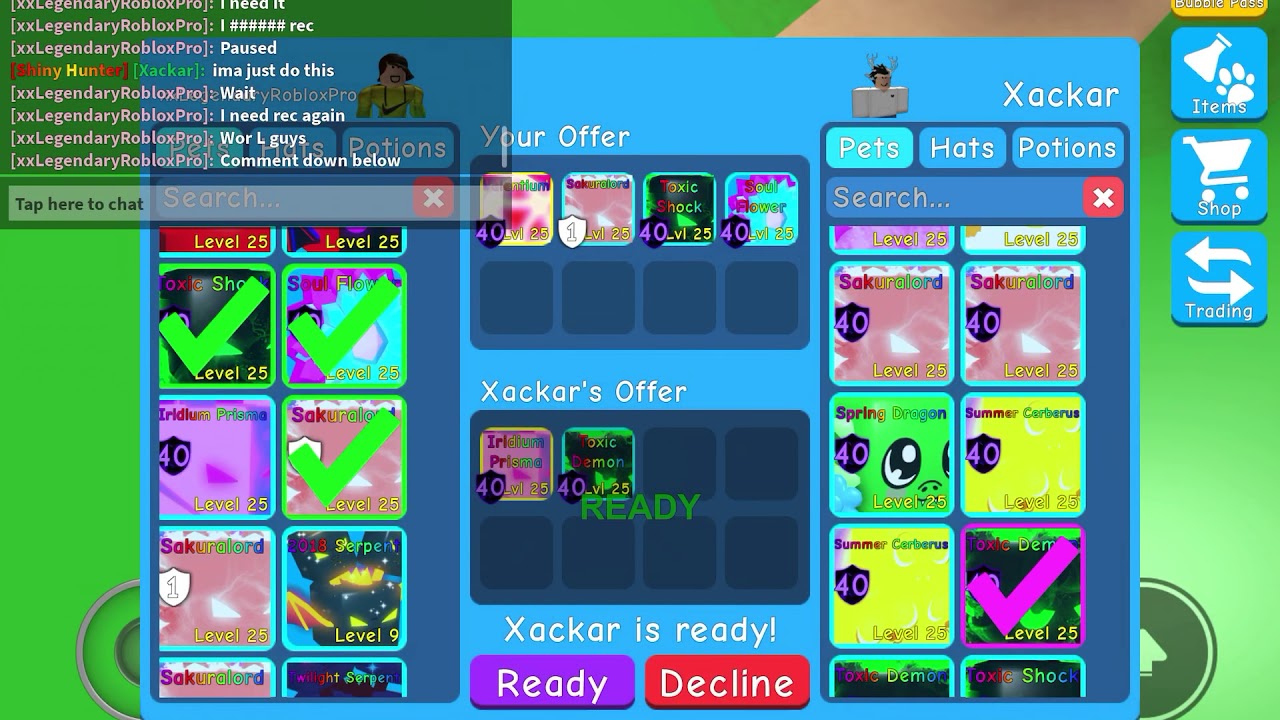 Trade for a toxic demon and shiny iridium prisma