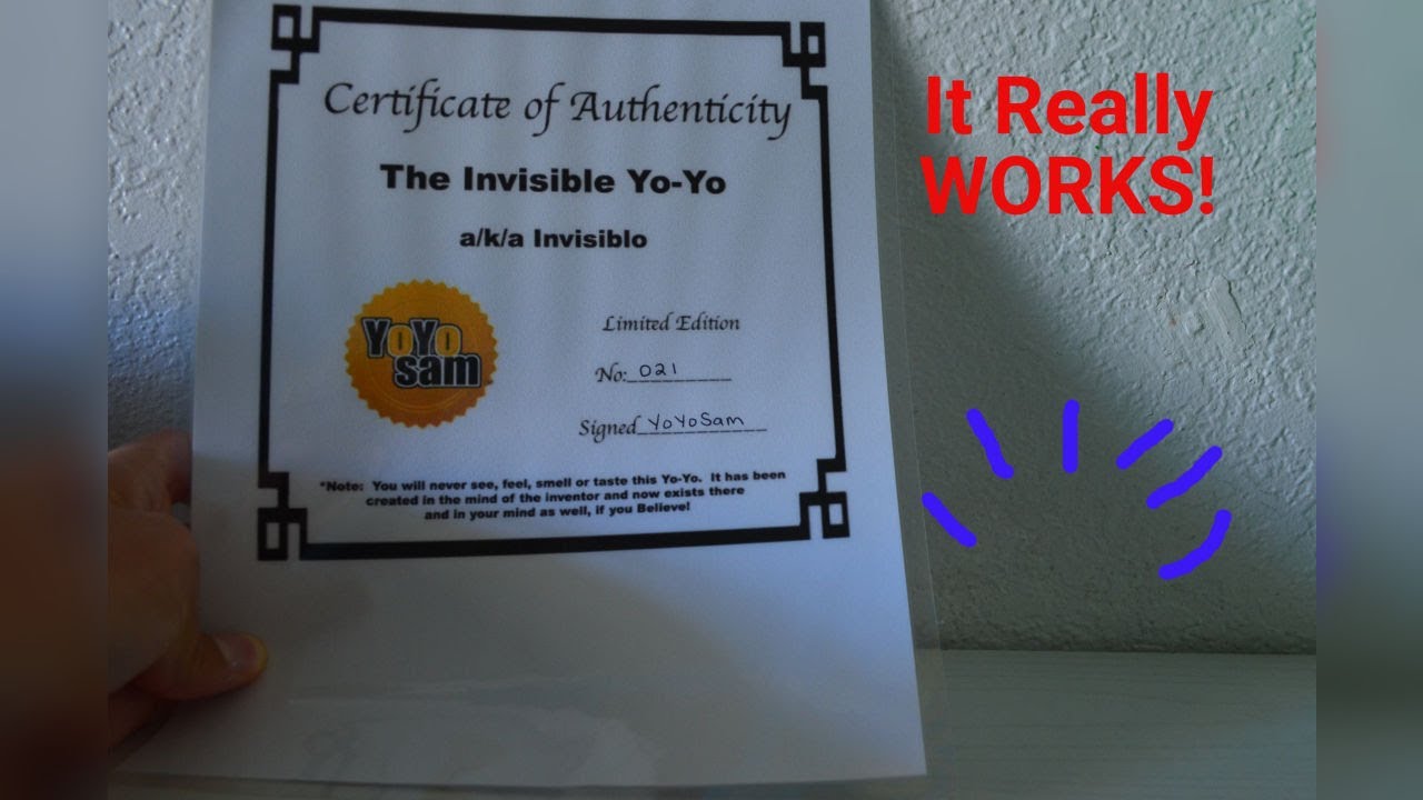 World's first FULLY INVISIBLE yo-yo