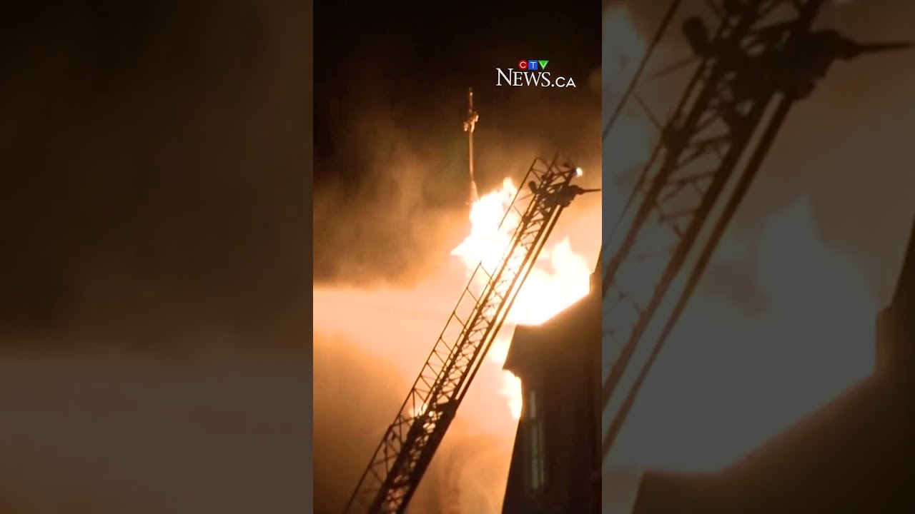 Major fire ignites at historic Montreal church