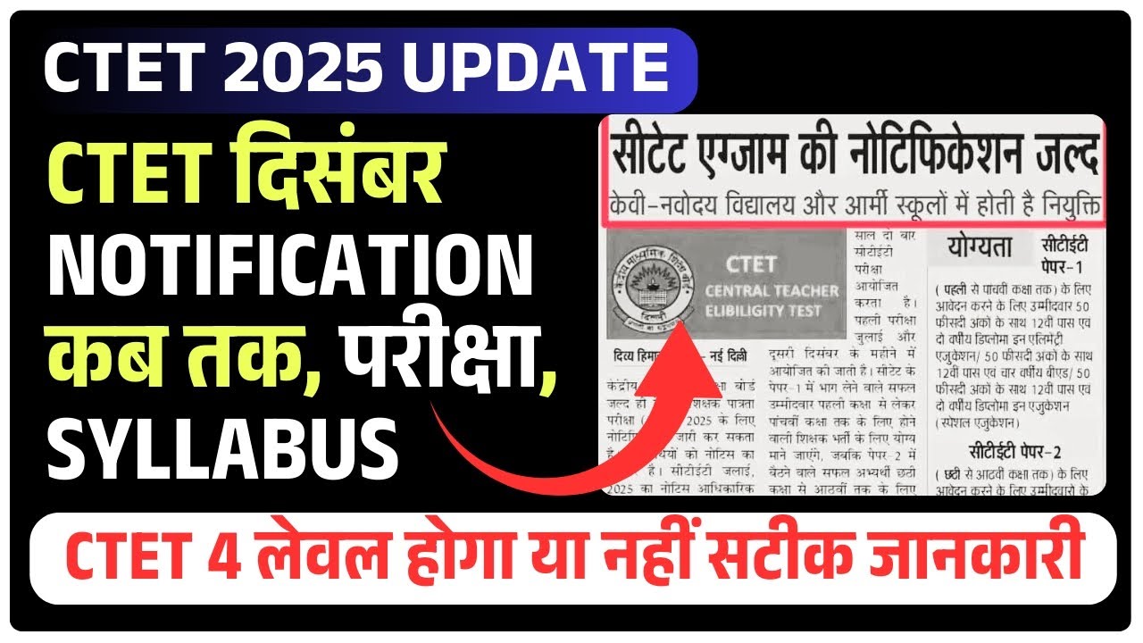 CTET Dec 2025 Notification | CTET Exam Pattern | CTET Syllabus 