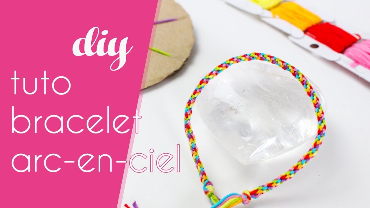 DIY Bracelet Arc-en-ciel spirale, tissage Kumihimo - Alice Gerfault