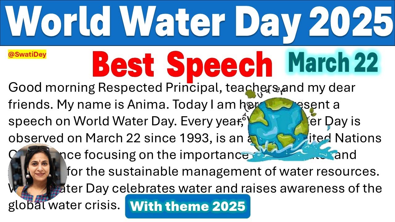 World Water Day Speech in English 2025 | World Water Day 2025  #GlacierPreservation