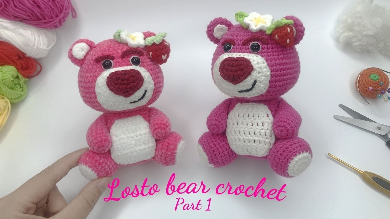 How to crochet Lotso Bear  part 1/3- Crochet head- Easy amigurumi crochet