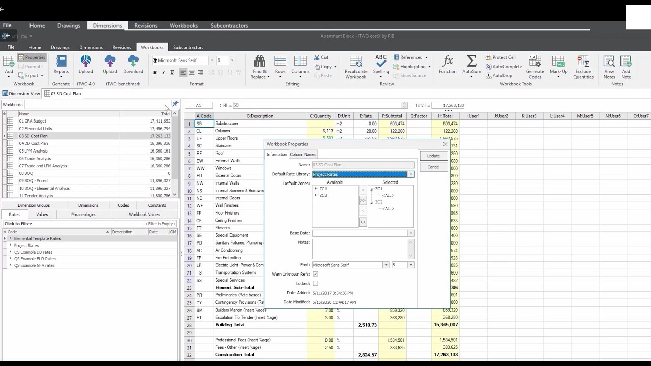 RIB CostX Estimating Software - Workbooks Training Video