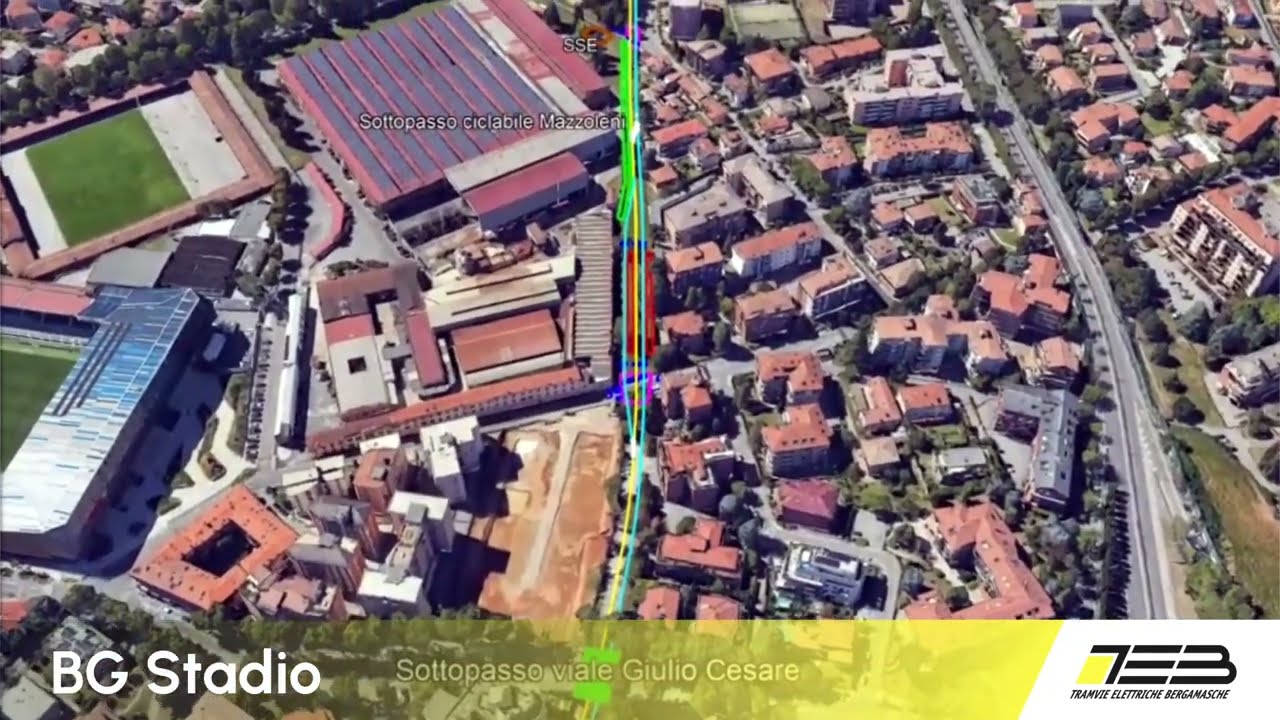 Linea tramviaria T2 Bergamo-Villa d’Almè: video tracciato