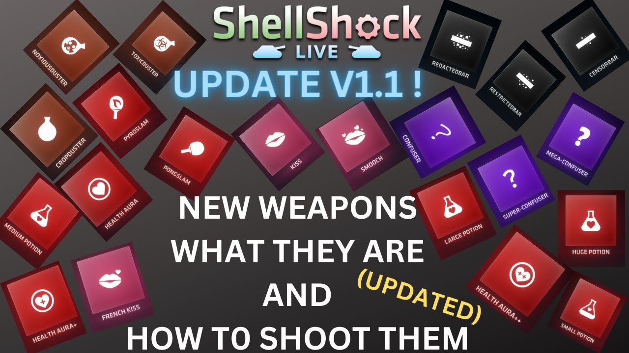 ShellShock Live | Update V1.1 - All New Weapons and How To Shoot Them ! (Updated)
