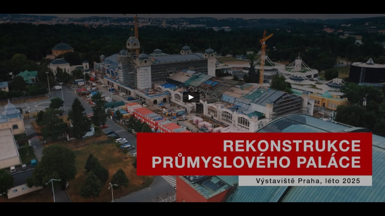 Rekonstrukce Průmyslového paláce, průběh stavby léto 2025