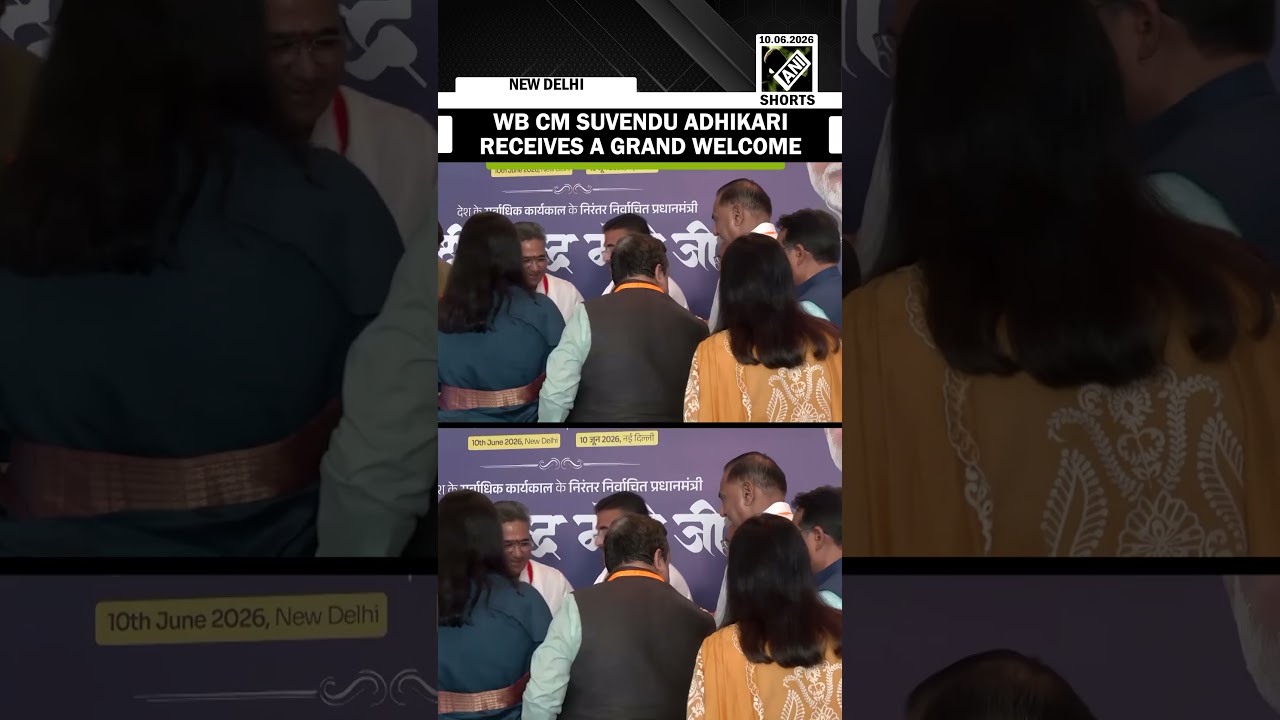 CM Suvendu gets grand welcome as he arrives for Mega NDA meet, Tarun Chugh receives Bengal BJP Hero