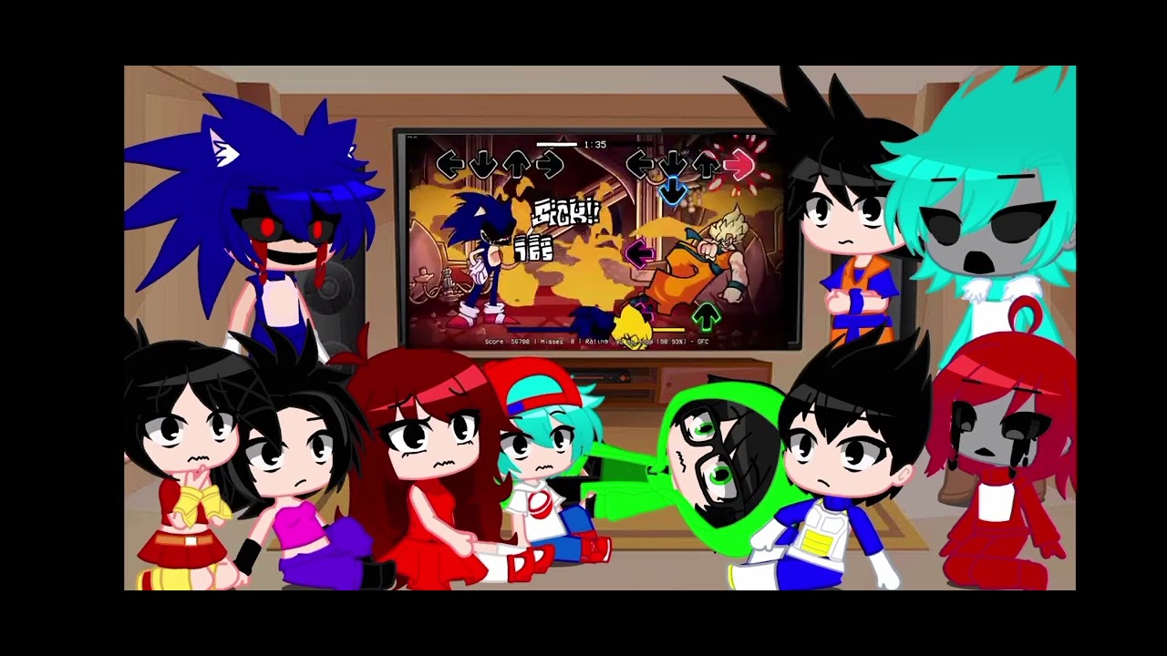 CROSSOVERS REAGINDO A GOKU VS SONIC.EXE (GENOCIDE)