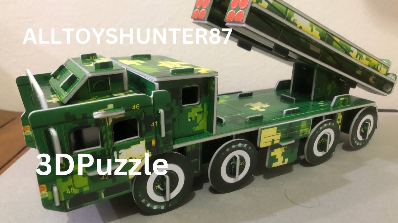 3D Puzzle Multiple Launch Roket System Model LX-288-8 4 Sheets Dimension:32cmX10cmX14cm.