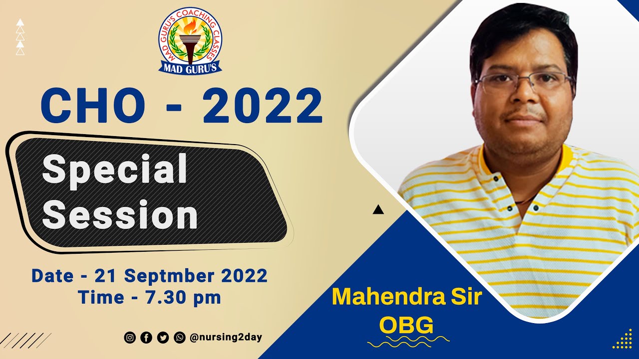 Raj CHO 2022 || OBG Special Session by Mahendra Sir || MAD Guru's