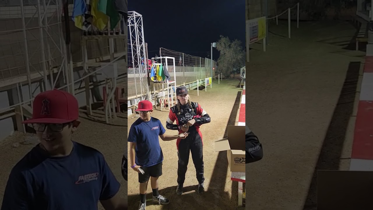 Simpson Motorsports 10 21 23 #95 Alyssa Witten POL night crowd interaction