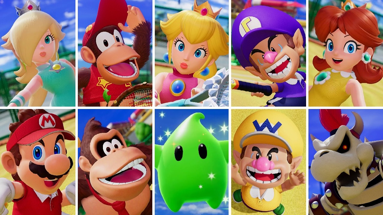 Mario Tennis Fever - All Character Entrance Animations