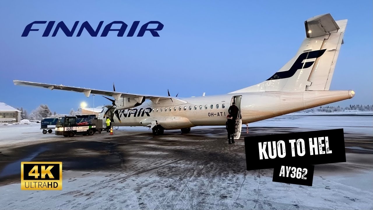 FINNAIR ATR 72-500 AY362 Economy Class - Kuopio to Helsinki, Winter Flying (2024) (4K)