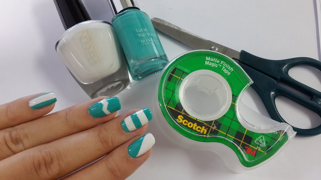 5 diseños de uñas FÁCILES con cinta adhesiva