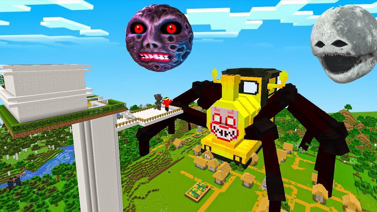 I found scarist CHOO CHOO CHARLES, LUNAR MOON 😱 in Minecraft 