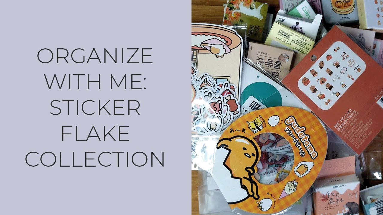 Organize With Me | Organizing My Sticker Flake Collection ASMR No Talking | Stationery Organization