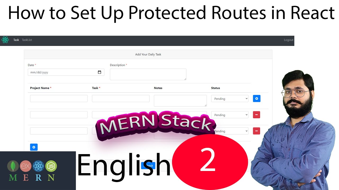 MERN stack | How to Set Up Protected Routes in react in English | Authentication based on route