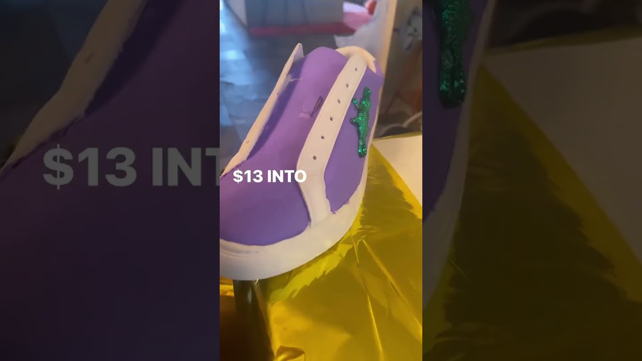 I made custom Mardi Gras tennis shoes! With simple supplies! What do you think?