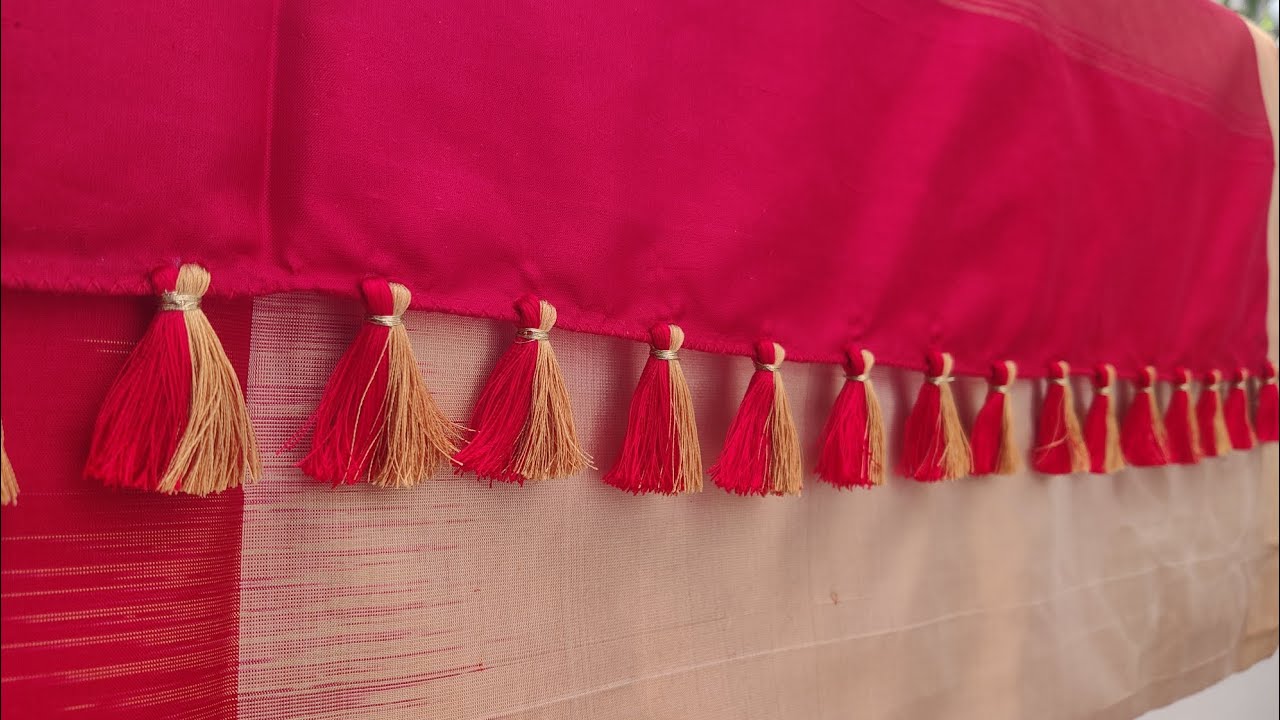  చీర కొంగు కుచ్చులు డిజైన్|| simple saree tassel design||double thread tassels@Goudgariammai__07 