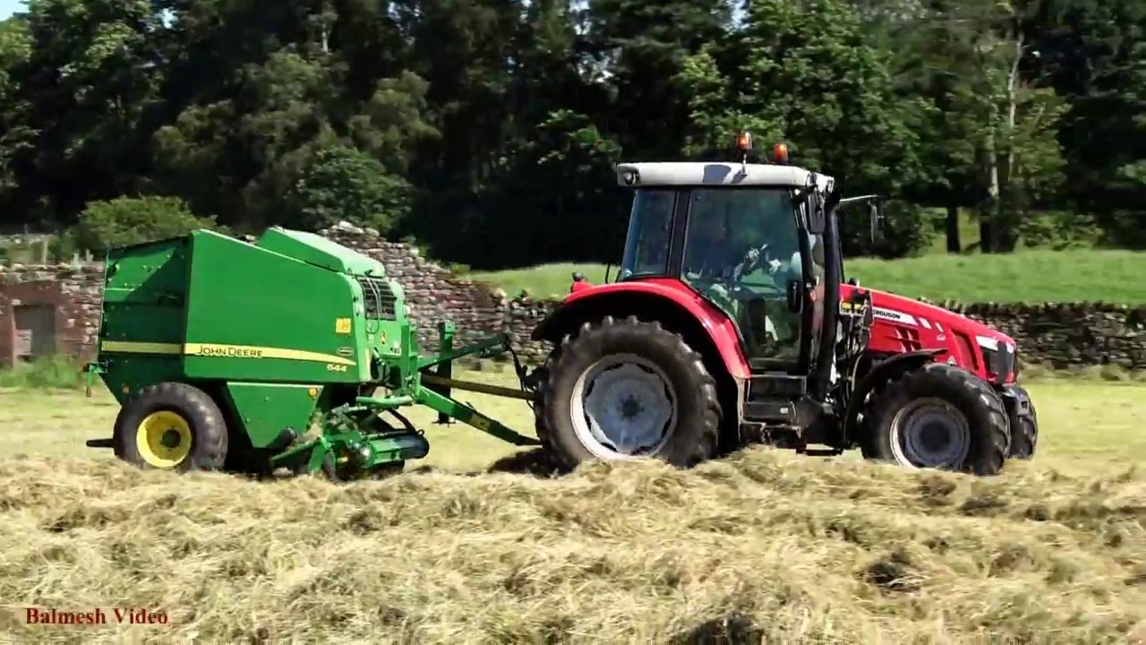 High-Speed Hay - Baling with Massey and John Deere.